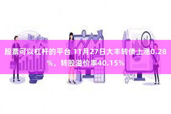 股票可以杠杆的平台 11月27日大丰转债上涨0.28%，转股溢价率40.15%